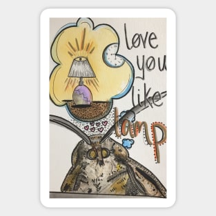 love you like lamp moth Sticker